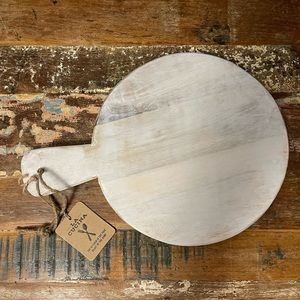 New 10” round natural wood plank cutting board